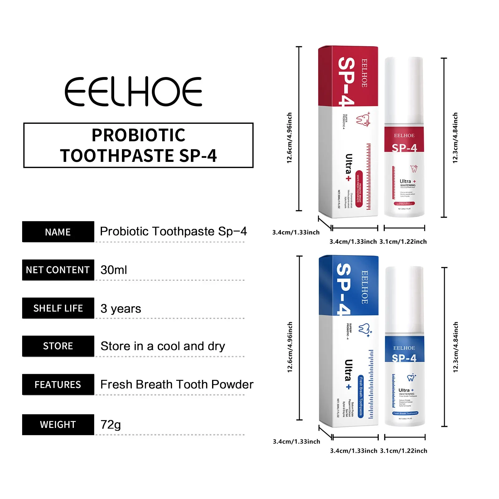 Probiotic toothpaste for brightening and whitening teeth