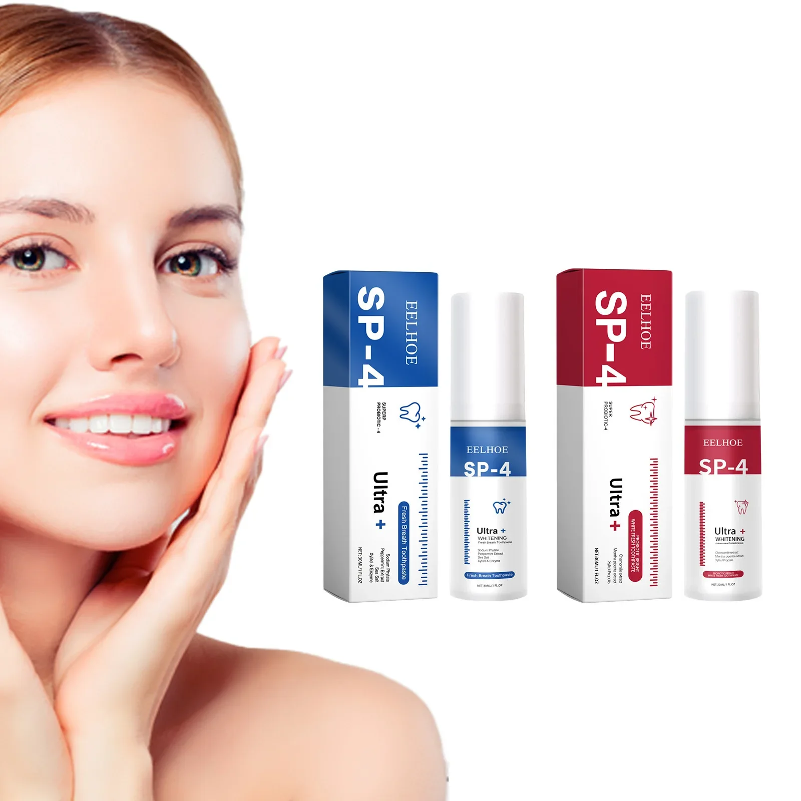 Yellow teeth whitening toothpaste with probiotics for oral health