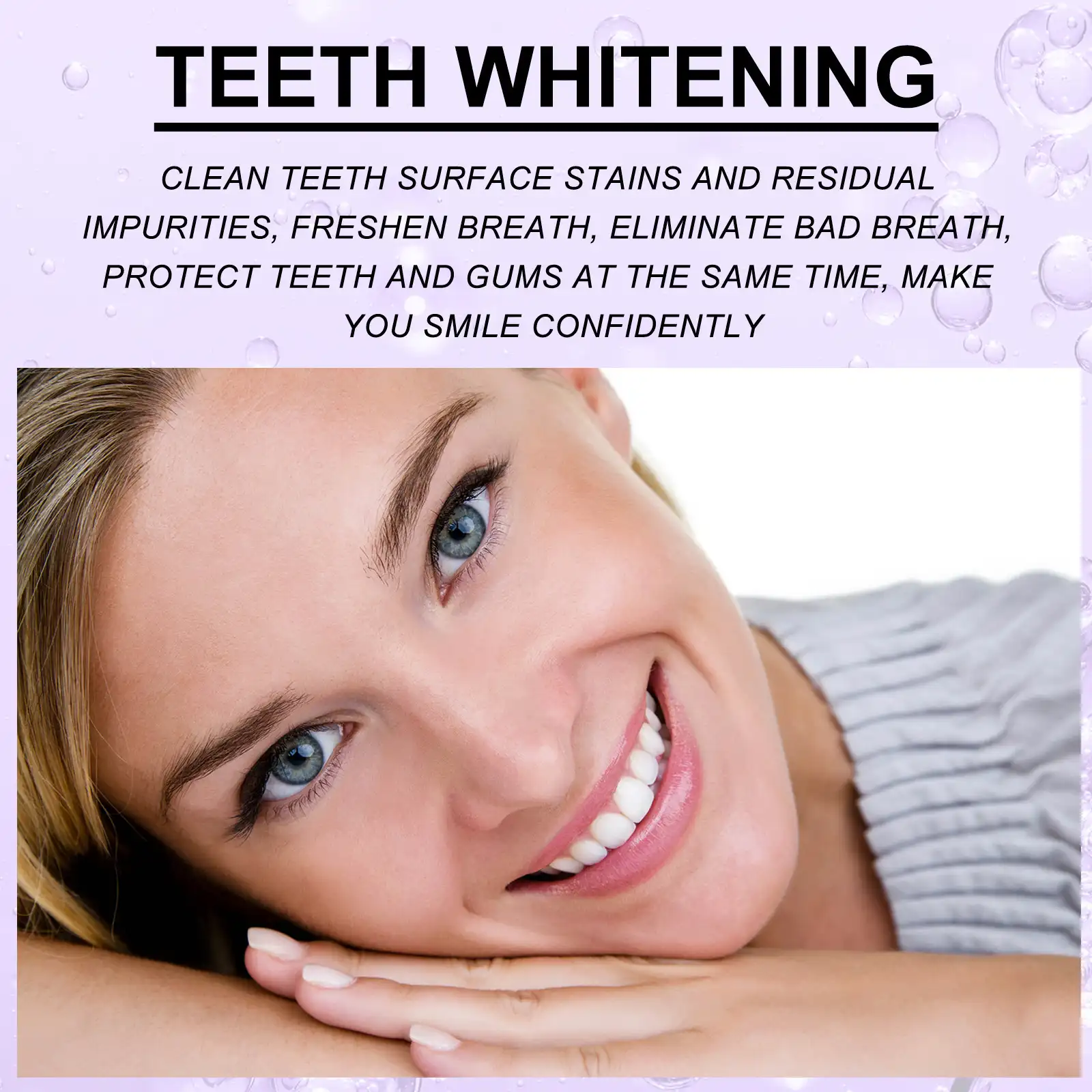 purple toothpaste with gum care for fresh breath and brightening teeth