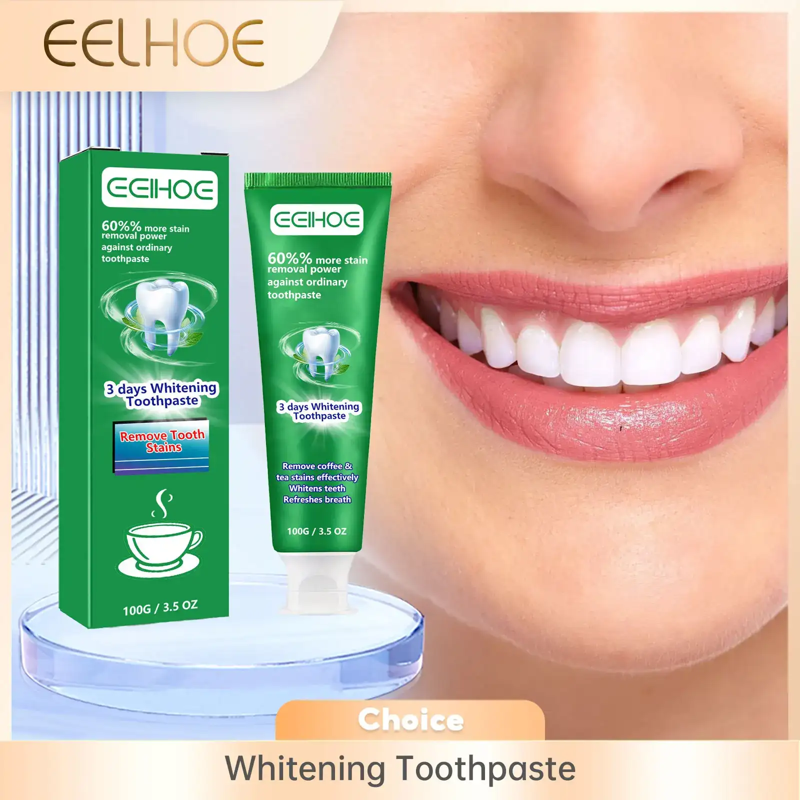 tooth whitening gel for effective plaque and stain removal