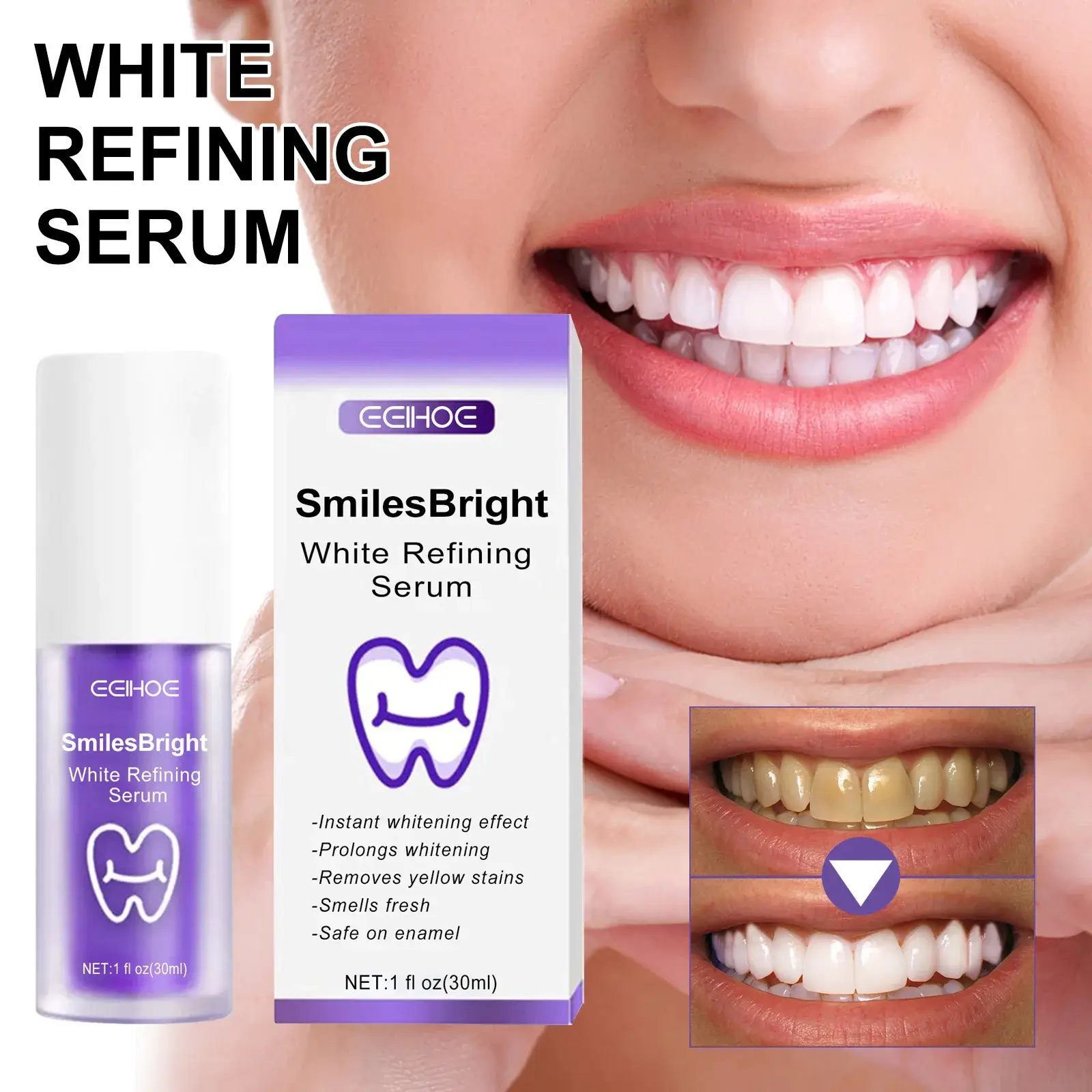 whitening toothpaste in purple color for effective stain removal